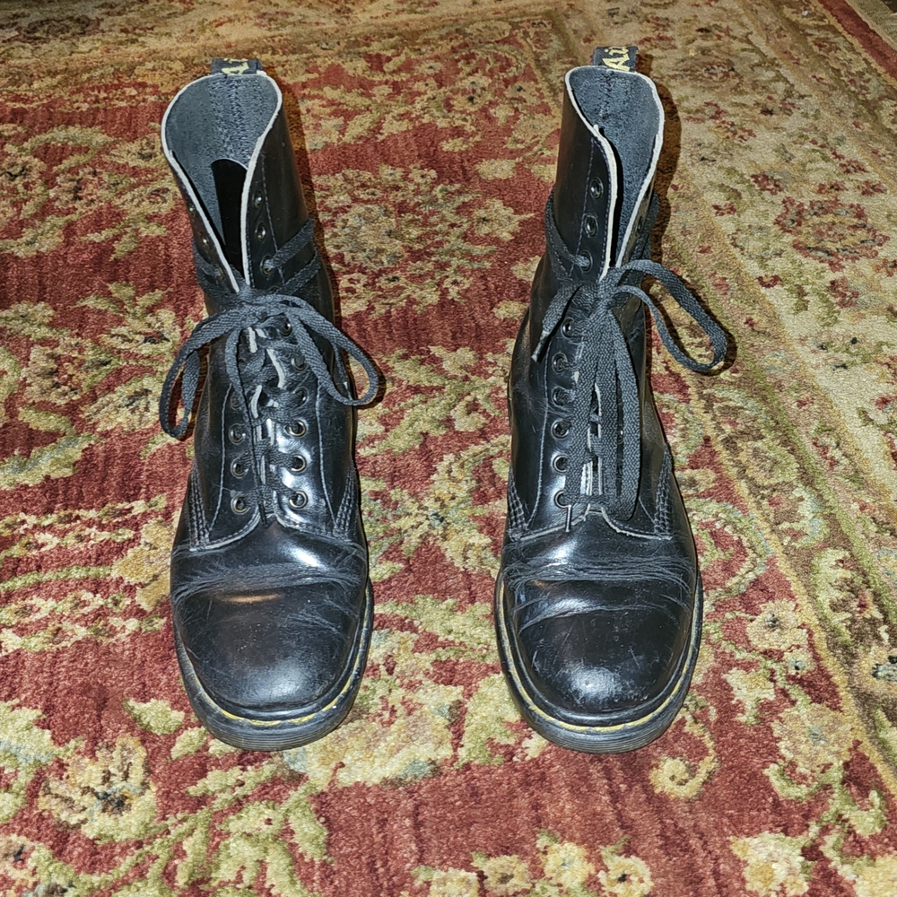 Dr. Martens Black Leather Combat Boots